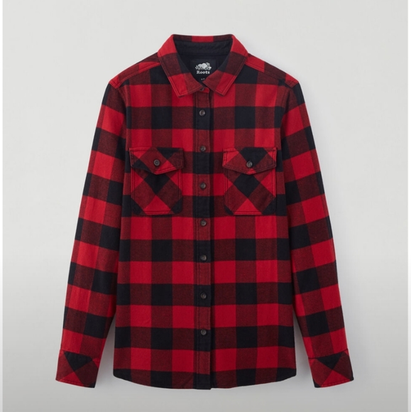 Roots Park Plaid Shirt Red Black - Picture 3 of 11